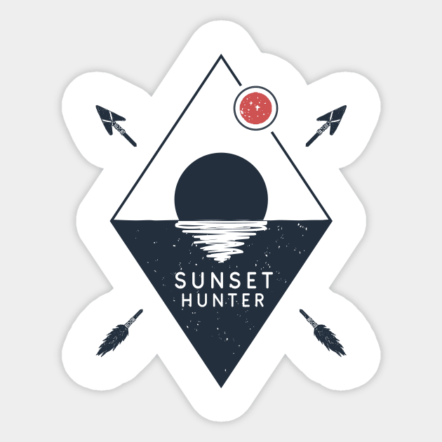 Sunset Hunter Sticker by SlothAstronaut